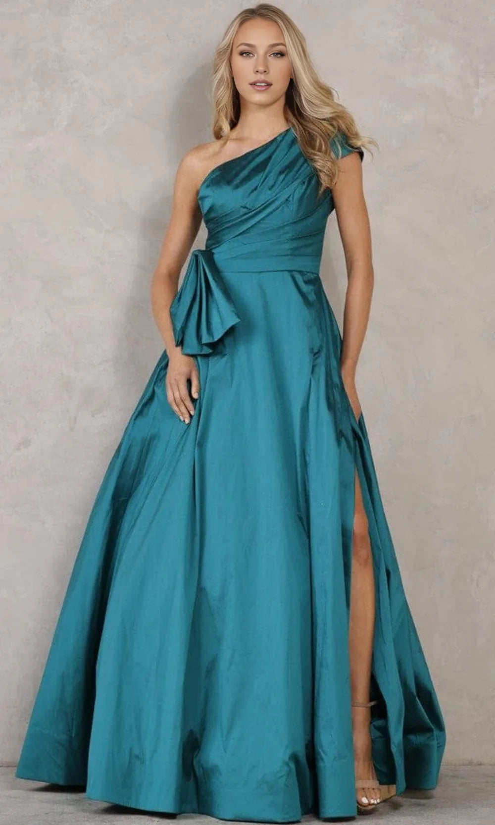 Stores With Prom Dresses Asymmetrical A-line Long Gown Floor Length One-Shoulder With Slit Formal Wear Dresses
